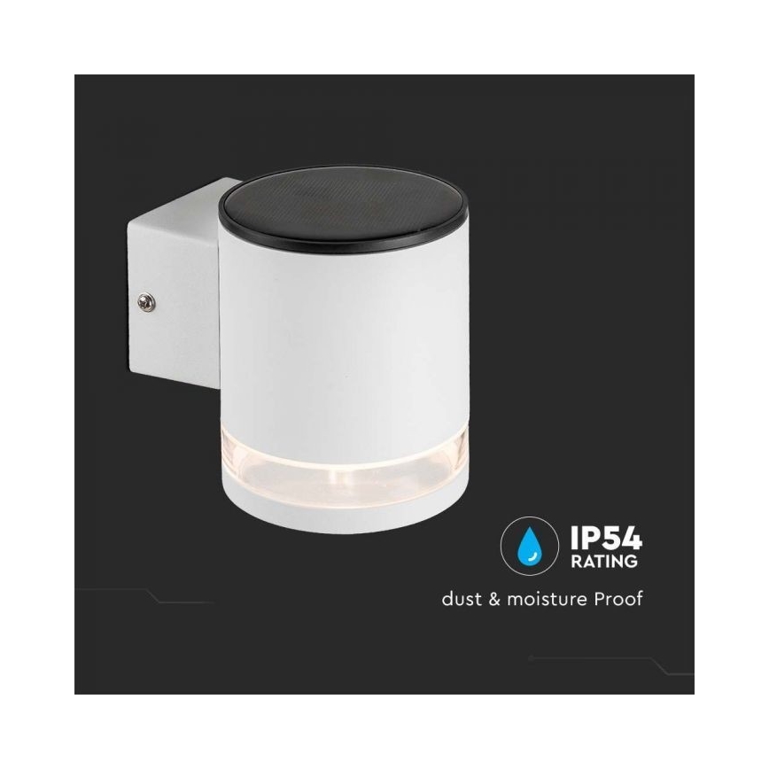 LED Udendørs soldrevet væglampe LED/1W/3,7V 3000K IP54 hvid