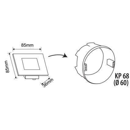 LED Udendørs trappearmatur LED/1,7W/230V 3000/4000/6000K IP54 hvid
