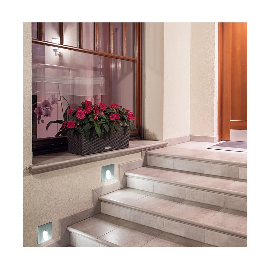 LED Udendørs trappebelysning ESPO LED/3W/230V mat krom IP54