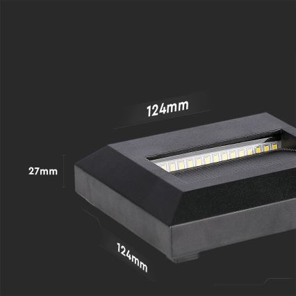 LED Udendørs trappelampe LED/2W/230V IP65 4000K sort