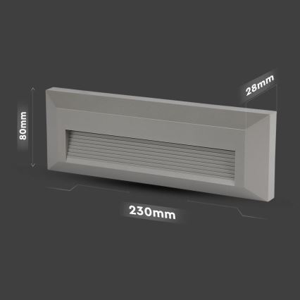 LED Udendørs trappelampe LED/3W/230V 4000K IP65 grå