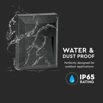 LED Udendørs trappelygte LED/2W/230V IP65 4000K sort