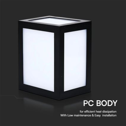 LED udendørs vægarmatur LED/12W/230V 3000K IP65 sort