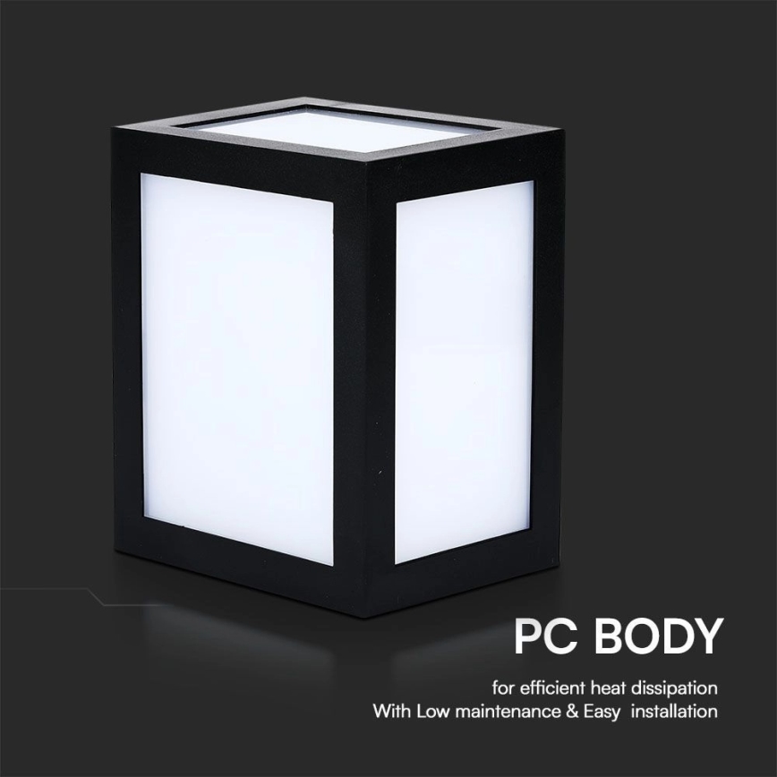 LED udendørs vægarmatur LED/12W/230V 3000K IP65 sort