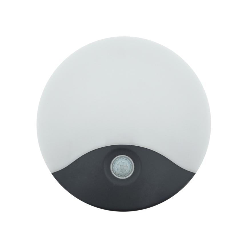 LED udendørs vægarmatur med bevægelsessensor, 18W LED, 230V, IP44, hvid
