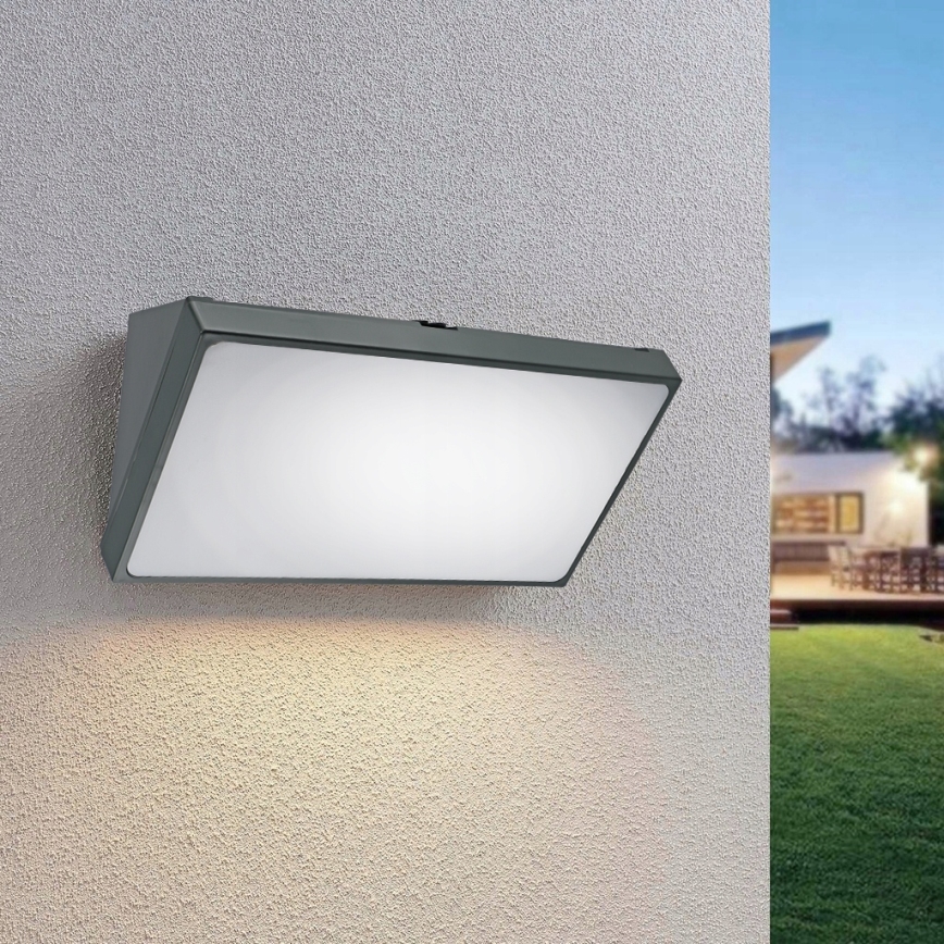 LED udendørs vægarmatur med bevægelsessensor LED/20W/230V IP65 grå