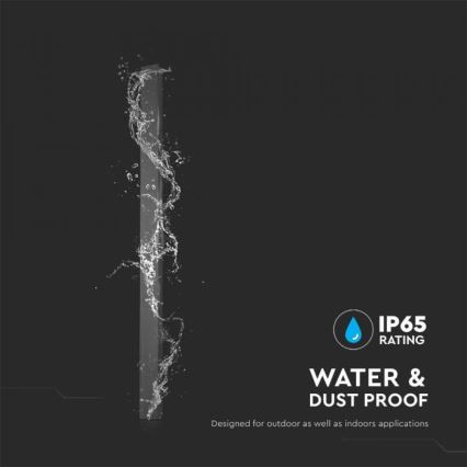 LED udendørs væglampe, 16W, 230V, 4000K, IP65, 101 cm, sort