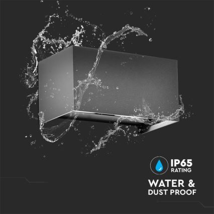 LED udendørs væglampe, 24W/230V, 3000K, IP65, antracit