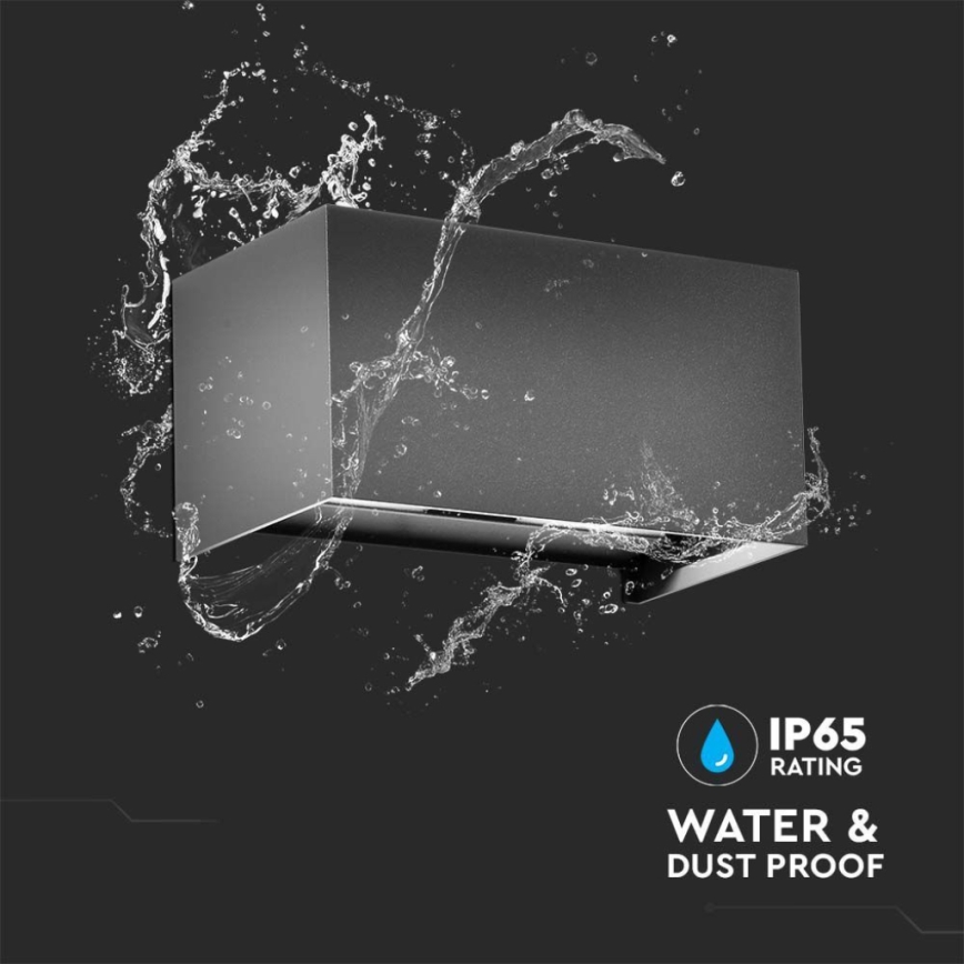 LED udendørs væglampe, 24W/230V, 3000K, IP65, antracit