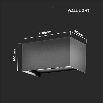 LED udendørs væglampe, 24W/230V, 3000K, IP65, antracit