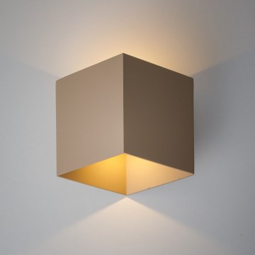LED Udendørs Væglampe CUBE LED/10W/230V IP54 beige