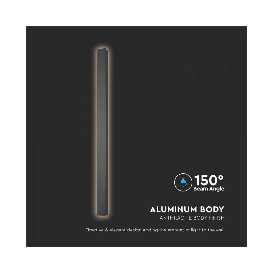 LED udendørs væglampe LED/10W/230V 3000K IP65 51 cm antracit