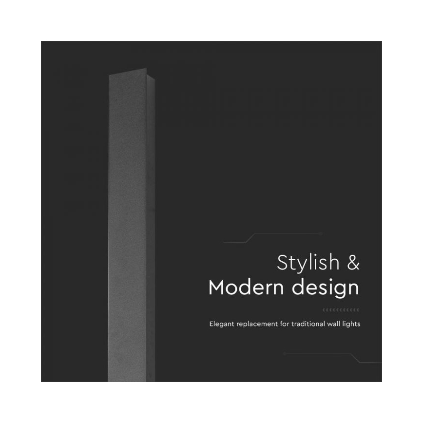 LED udendørs væglampe LED/10W/230V 3000K IP65 51 cm sort