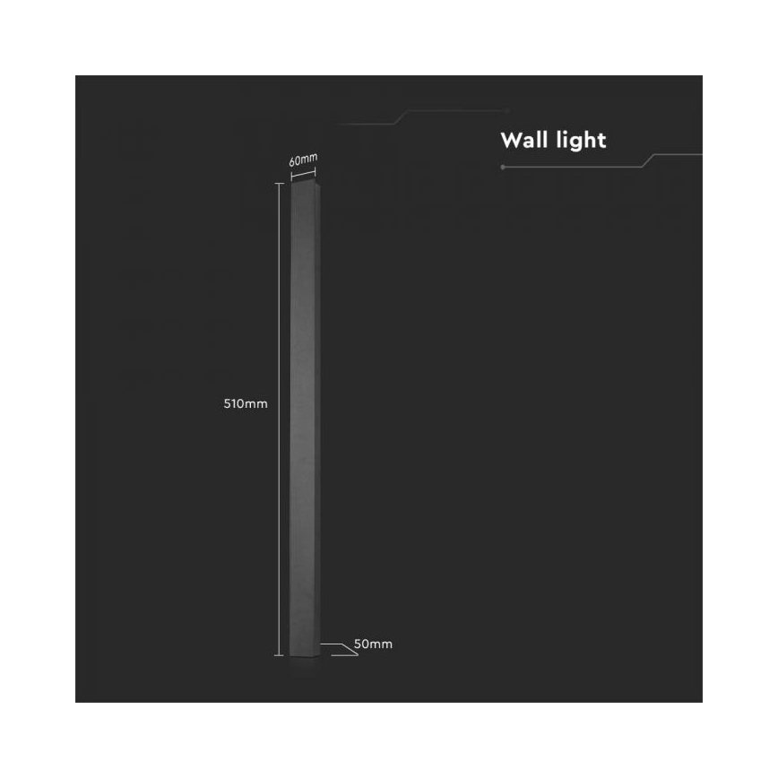 LED udendørs væglampe LED/10W/230V 3000K IP65 51 cm sort