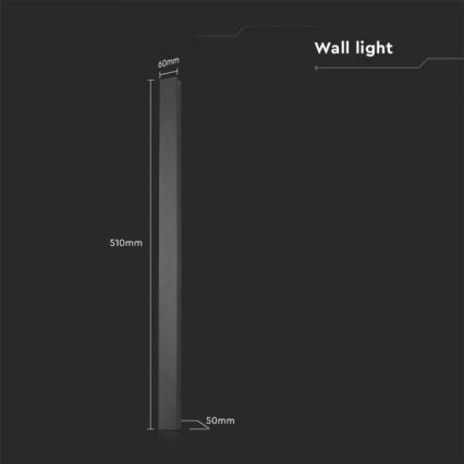 LED udendørs væglampe LED/10W/230V 4000K IP65 51 cm sort