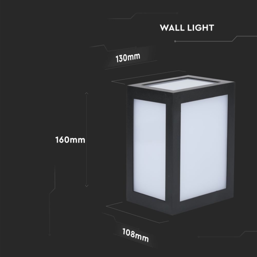 LED udendørs væglampe LED/12W/230V 4000K IP65 sort