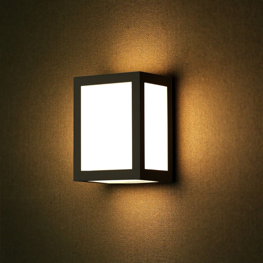 LED udendørs væglampe LED/12W/230V 6400K IP65 sort