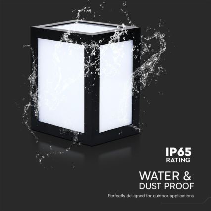 LED udendørs væglampe LED/12W/230V 6400K IP65 sort