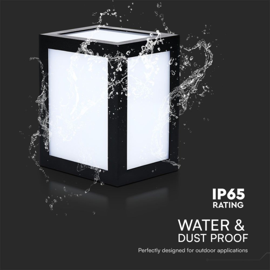 LED udendørs væglampe LED/12W/230V 6400K IP65 sort