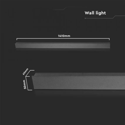 LED udendørs væglampe LED/23W/230V 3000K IP65 141 cm antracit