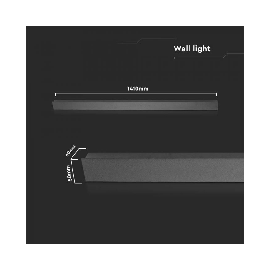 LED udendørs væglampe LED/23W/230V 3000K IP65 141 cm antracit
