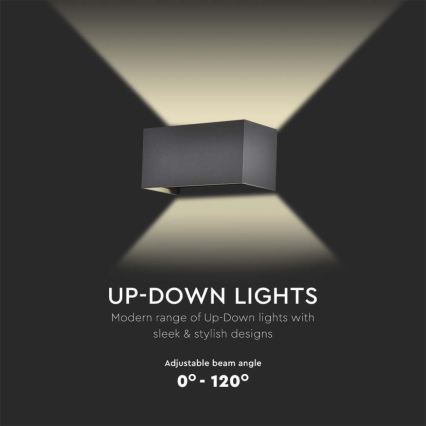 LED udendørs væglampe LED/24W/230V 3000K IP65 sort