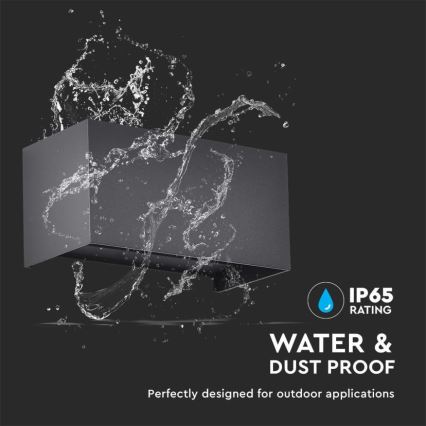 LED udendørs væglampe LED/24W/230V 3000K IP65 sort