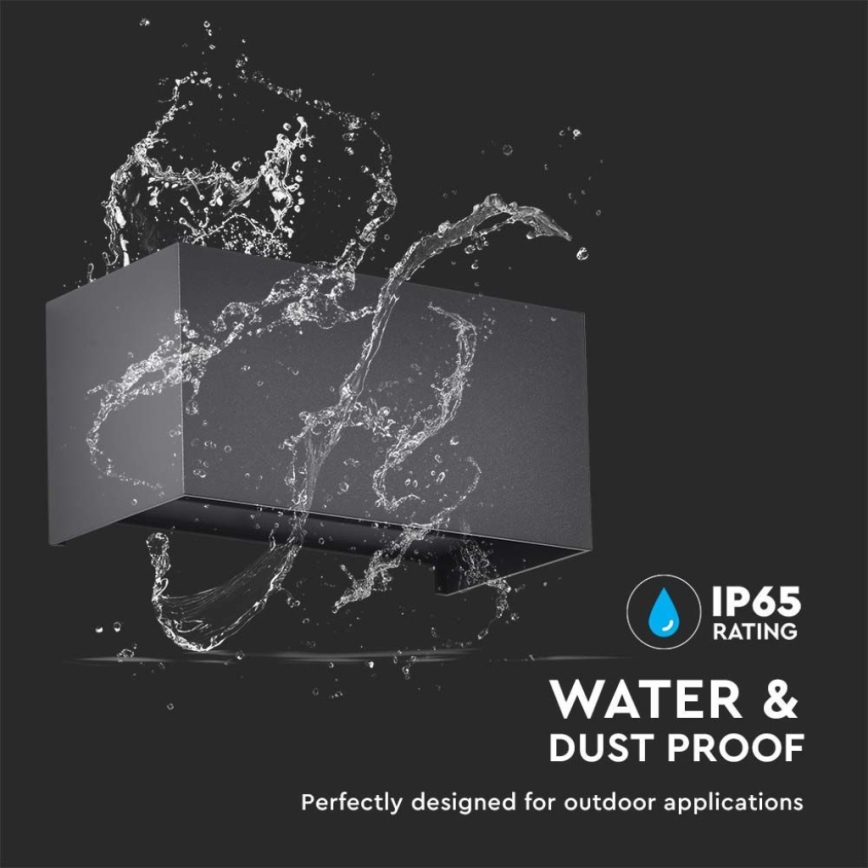LED udendørs væglampe LED/24W/230V 3000K IP65 sort