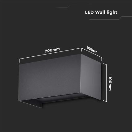 LED udendørs væglampe LED/24W/230V 3000K IP65 sort