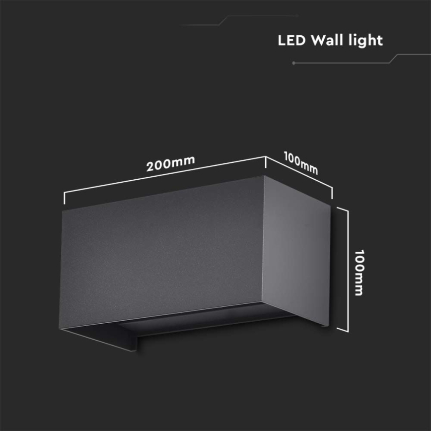 LED udendørs væglampe LED/24W/230V 3000K IP65 sort