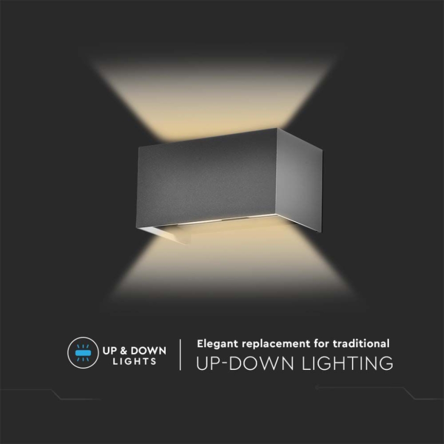 LED udendørs væglampe LED/24W/230V 4000K IP65 antracit
