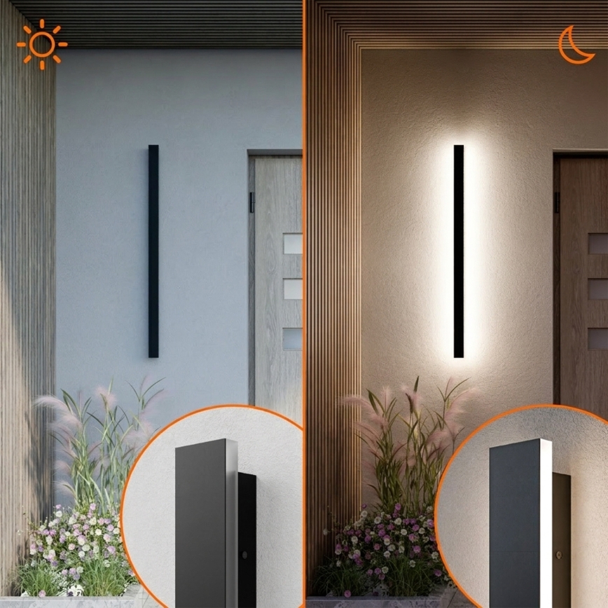 LED udendørs væglampe LED/30W/230V 100 cm IP65 sort