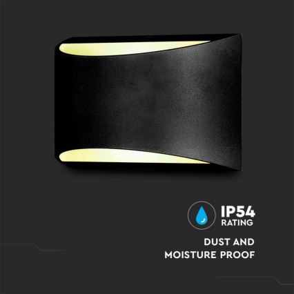 LED Udendørs væglampe LED/9W/230V 4000K IP54 sort