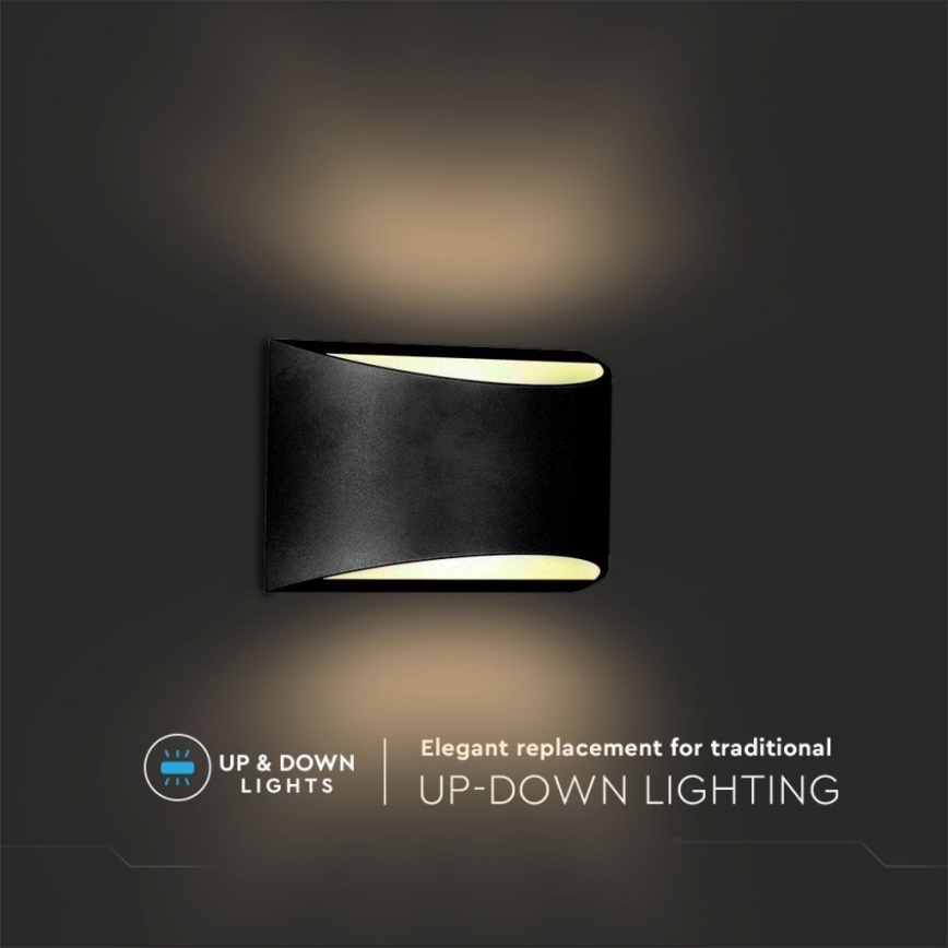 LED Udendørs væglampe LED/9W/230V 4000K IP54 sort