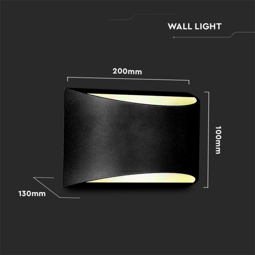 LED Udendørs væglampe LED/9W/230V 4000K IP54 sort