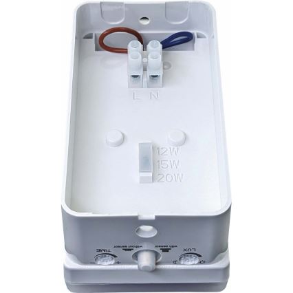 Dæmpbar LED udendørs væglampe med bevægelses- og skumringssensor LED/12/15/20W/230V IP65 hvid