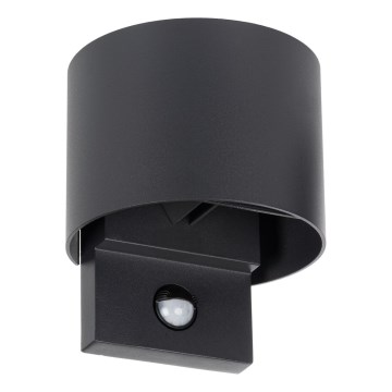 LED udendørs væglampe med bevægelses- og skumringssensor REKA LED/7W/230V IP54, antracit, rund