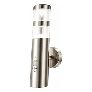 LED udendørs væglampe med bevægelsessensor – 1 x GU10 (5W), 230V, IP44, mat krom