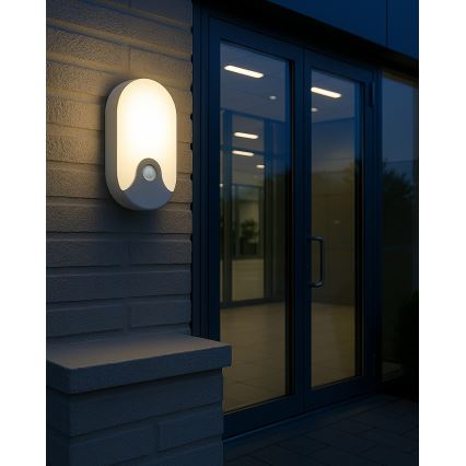 LED udendørs væglampe med bevægelsessensor, 18 W/230 V, IP44, hvid
