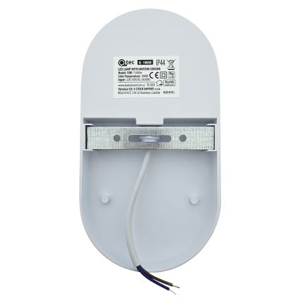 LED udendørs væglampe med bevægelsessensor, 18 W/230 V, IP44, hvid