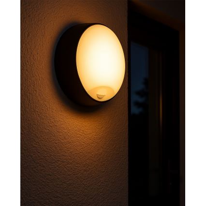LED Dæmpbar udendørs væglampe med bevægelsessensor LED/15/18/20W/230V 3000K/4000K/6500K IP65 sort/hvid