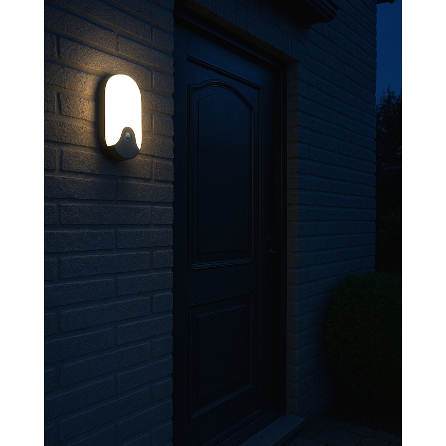 LED udendørs væglampe med bevægelsessensor LED/18W/230V IP44 antracit