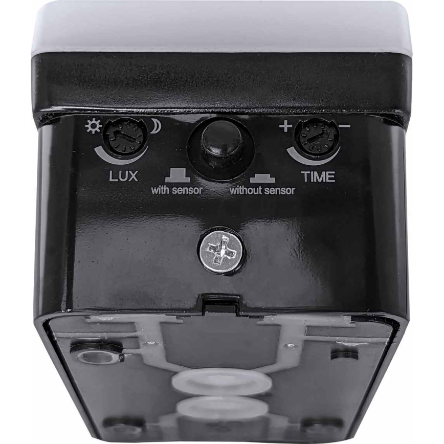LED Dimmable udendørs væglampe med bevægelsessensor og skumringssensor LED/12/15/20W/230V IP65 sort