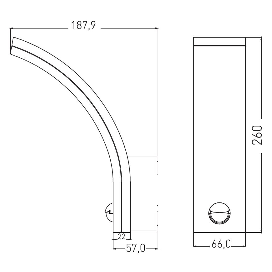 LED Dimmable udendørs væglampe med bevægelsessensor og skumringssensor LED/12/15/20W/230V IP65 sort