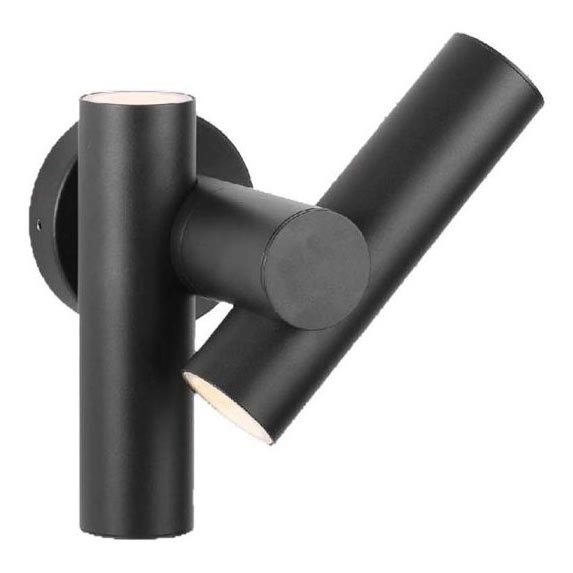 LED Udendørs væglampe med fleksible spotlys 2xLED/3W/230V 3000K IP44 sort