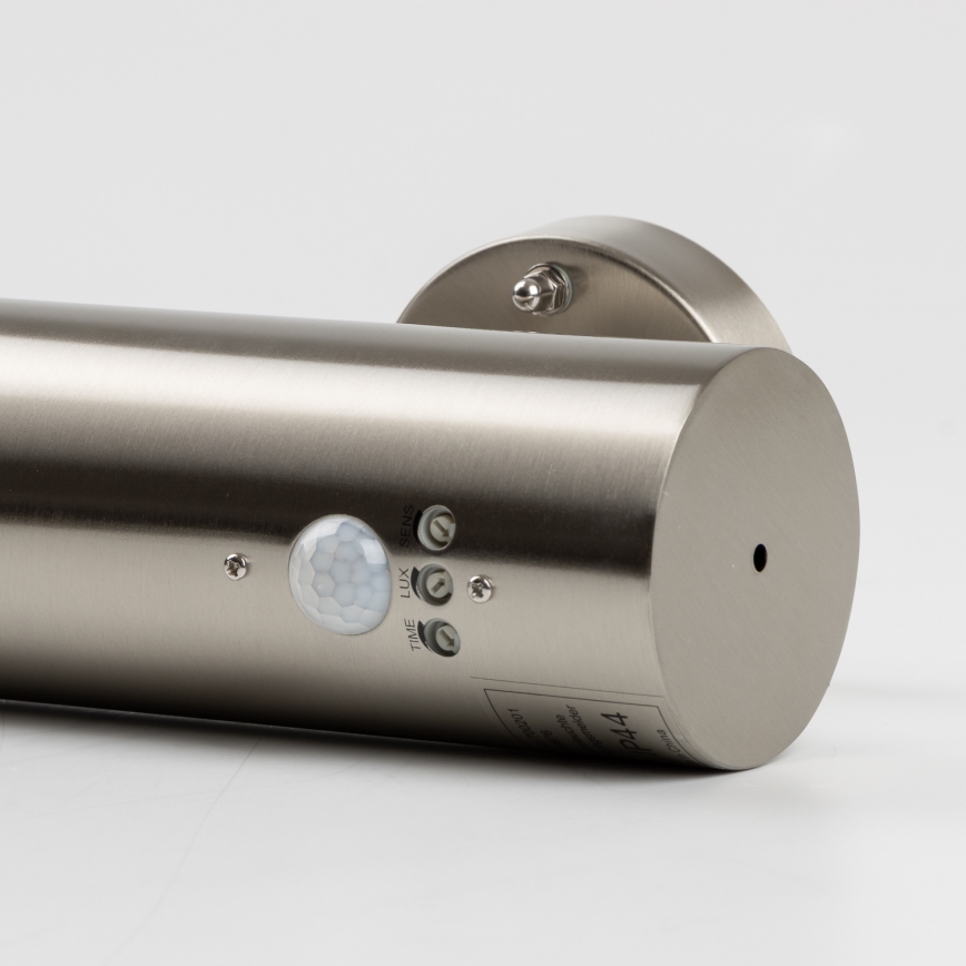 LED udendørs væglampe med bevægelsessensor 1xGU10/5W/230V IP44 mat krom