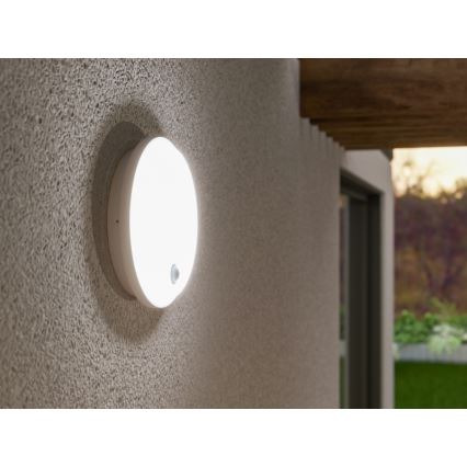 LED udendørs væglampe med bevægelses- og skumringssensor LED/15W/230V IP65 hvid