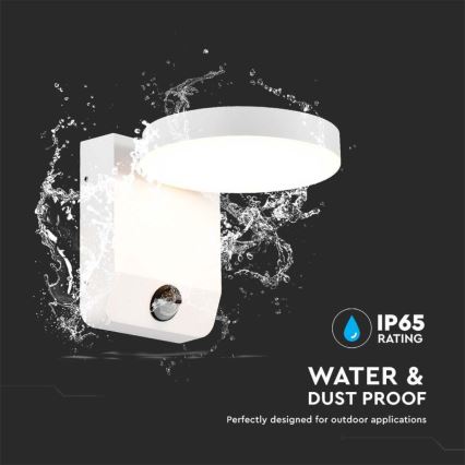 LED Udendørs wall flexible lys med sensor LED/17W/230V IP65 3000K hvid