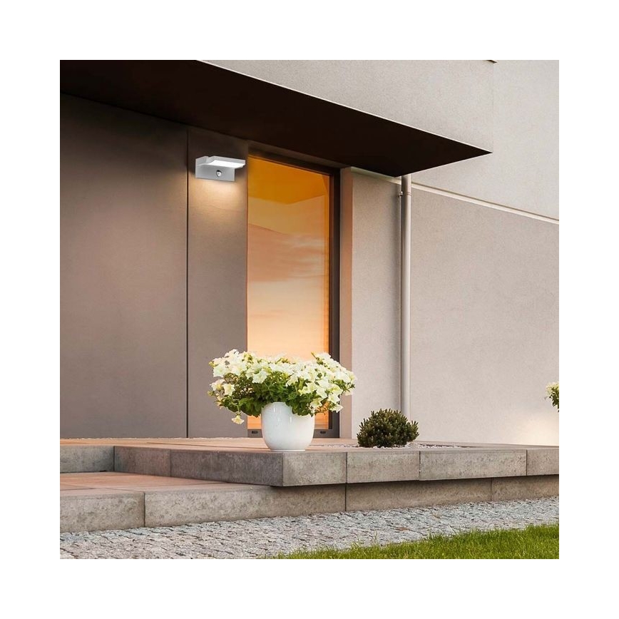 LED Udendørs væglampe med sensor LED/17W/230V 4000K IP65 sort