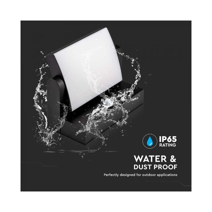 LED Udendørs væglampe med sensor LED/17W/230V 4000K IP65 sort
